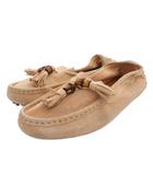 グッチ GUCCI ドライビングシューズ フラット スエード タッセル 35 ベージュ /FF ■GY62