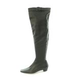 グッチ GUCCI ロングブーツ スクエアトゥ ローヒール レザー 35.5 黒 ブラック /BB ■GY62
