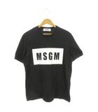 エムエスジーエム MSGM Tシャツ XS 黒 ブラック ロゴプリント クルーネック 半袖 2640MM67 195298-99 /AH12 ■GY62