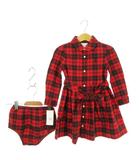 ラルフローレン RALPH LAUREN ワンピース オーバーパンツ付き ベビー服 24M 赤 レッド チェック柄 長袖 襟付き /AH35 ■GY62