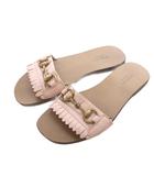 グッチ GUCCI ビットサンダル サンダル シューズ 35 22cm ピンク ビット金具 フリンジ /RI ■OS ■GY62 ■OH