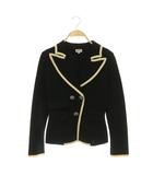 フォクシー FOXEY パイピング ジャケット ニット ウール 38 ブラック /MY ■OS ■GY62