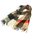 バーバリー BURBERRY ハーフメガチェック カシミヤ マフラー ストール マルチカラー ベージュ グレー /SS ■OS ■GY62