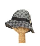 グッチ GUCCI GG柄 キャンバス バケットハット 帽子 L グレー ■GY62