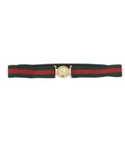 グッチ GUCCI ウェブストライプ シェリーライン インターロッキングG ベルト ゴム 緑 グリーン 189788 ■GY62