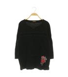 フェイラー FEILER 刺繍 カットソー 七分袖 切替 L ブラック /MY ■OS ■GY62