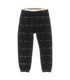 シュプリーム SUPREME 22SS Script Stripe Sweatpants スウェットパンツ イージー ロゴプリント 裏起毛 M 黒 ブラック /KU ■GY62