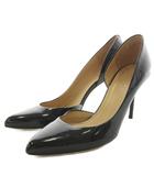 グッチ GUCCI パンプス ポインテッドトゥ ハイヒール エナメル 37 黒 ブラック /AN ■GY62