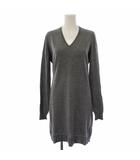 メゾンマルジェラ 4 Maison Margiela 4 ニット ワンピース ひざ丈 長袖 Vネック ウール シルク カシミヤ S グレー /BM ■GY62