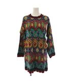 ミッソーニ MISSONI ヴィンテージ ニット ワンピース 長袖 ミニ丈 総柄 ウール アルパカ 158 マルチカラー /BM ■GY62