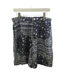 バミューダショーツ ハーフパンツ ペイズリー柄 花柄 絹 シルク 48 紺 ネイビー FB1014 AUVQ /KK ■GY62