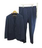 マッキントッシュ ロンドン MACKINTOSH LONDON スーツ フォーマル セットアップ 上下2点セット テーラードジャケット パンツ ストライプ柄 2つボタン ウール 紺 ネイビー /KK ■GY62
