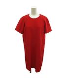 メゾンマルジェラ 4 Maison Margiela 4 ワンピース コクーンワンピース ラウンドネック 半袖 40 赤 レッド ひざ丈 /KK ■GY62