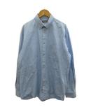 バックロゴシャツ ボタンダウンカラー 胸ポケット 長袖 38 青 ブルー 556878 TYB18 /KK ■GY62