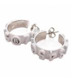 エムエムシックス メゾンマルジェラ MM6 Maison Margiela ピアス 両耳 ロゴ アクセサリー 6 9 白 ホワイト シルバーカラー /FF ■GY62