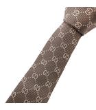 グッチ GUCCI ネクタイ GG柄 ロゴ 総柄 グレージュ /FF ■GY62