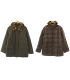 バーバリー BURBERRY レッキスファー ダウンジャケット リバーシブル 裏地チェック 9 ブラウン ダークカーキ /ES ■GY53