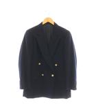 バーバリーズ Burberrys テーラードジャケット ロゴボタン 金ボタン ダブル ネイビー /DO ■GY53