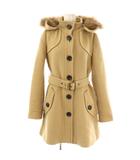 バーバリーブルーレーベル BURBERRY BLUE LABEL セミロングコート 裏地チェック 38 ベージュ /NR ■OS