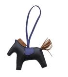 エルメス HERMES ロデオチャーム MM バッグチャーム アニョーミロ ノワールxゴールドxブルーサフィール A刻印 /YO1 ■GY ■OH