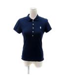 ラルフローレン RALPH LAUREN ポロシャツ 半袖 ポロカラー 無地 ロゴ刺繍 M 紺 ネイビー /SY2 ■GY53