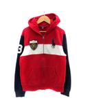 ポロ ラルフローレン POLO RALPH LAUREN ジャケット パーカー ジップアップ ミドル丈 ビッグポニー ワッペン L/G 14-16 赤 レッド 紺 ネイビー /HO27 ■GY53 男の子