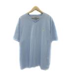 ポロ ラルフローレン POLO RALPH LAUREN Tシャツ カットソー 半袖 Vネック ワンポイントロゴ刺繡 XL 水色 ライトブルー /YS8 ■GY53