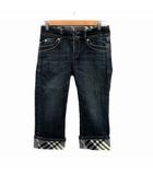 バーバリーブルーレーベル BURBERRY BLUE LABEL デニムパンツ ジーンズ ハーフ丈 チェック柄 24 S マルチカラー 黒 ブラック /HO18 ■GY53