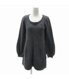 バーバリーブルーレーベル BURBERRY BLUE LABEL チュニック ニット 長袖 ラウンドネック 38 M グレー /YS4 ■GY53