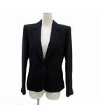 ジョルジオアルマーニ GIORGIO ARMANI テーラードジャケット ミドル丈 シングルボタン 総裏地 ウール 38 S 黒 ブラック /YS8 ■GY53