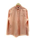 ラルフローレン RALPH LAUREN カジュアルシャツ 長袖 ボタンダウン ロゴ刺繍 無地 LG オレンジ /MA5 ■GY53