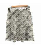 バーバリーブルーレーベル BURBERRY BLUE LABEL フレアスカート ミモレ丈 チェック柄 38 M ベージュ 01116-59 /SM14 ■GY53