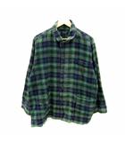 ポロ ラルフローレン POLO RALPH LAUREN ルームウエア シャツ 長袖 チェック柄 マルチカラー ロゴ刺繍 LL 緑 グリーン /SY17 ■GY53