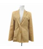 バーバリー ロンドン BURBERRY LONDON テーラードジャケット シングルボタン ミドル丈 38 M ベージュ /HO25 ■GY53