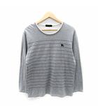 バーバリーブラックレーベル BURBERRY BLACK LABEL カットソー 長袖 ラウンドネック ボーダー柄 3 グレー /SY31 ■GY53