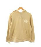 ステューシー STUSSY ハーフジップ パーカー スウェット トレーナー プルオーバー M ベージュ ロゴ /CX ■GY53