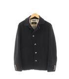バーバリーブラックレーベル BURBERRY BLACK LABEL メルトンコート アウター ステンカラー L 黒 ブラック /CX ■GY53
