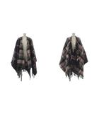 グッチ GUCCI リバーシブル GGウールケープポンチョ チェック ブラック ピンク 553118 /YO29 ■GY57 ■OH