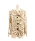 レッド ヴァレンティノ RED VALENTINO フリルジャケット ノーカラージャケット 40 アイボリー マルチカラー /DF ■GY57