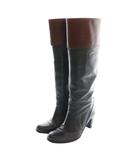  ベレット VERETTO ロングブーツ 37 黒 ブラック 茶 ブラウン /SS ■OS ■GY57