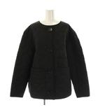 ニナリッチ NINA RICCI キルティングジャケット ノーカラージャケット 36 ブラック /DF ■GY57