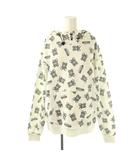 モスキーノ MOSCHINO テディベア パーカー スウェット トレーナー 総柄 S ホワイト ブラック /ES ■GY20