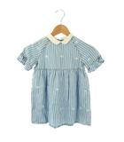 グッチ GUCCI キッズ GGロゴ ワンピース ストライプ 丸襟 36 100/56 ブルー ホワイト /ES ■GY20