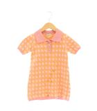 グッチ GUCCI キッズ ニットポロシャツワンピース 総柄 100 ピンク オレンジ アイボリー  ■GY20