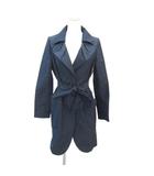 スプリングコート ロング丈 薄手 40 L ネイビー 紺 ベルト付き /SY17 ■GY58