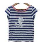 ラルフローレン RALPH LAUREN Tシャツ カットソー 半袖 140cm ブルー 青 ボーダー柄 スカル /SM10 ■GY58 女の子