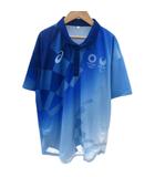 アシックス asics 東京2020 オリンピック パラリンピック ポロシャツ 半袖 XL 青 ブルー 市松模様 グラデーション /SM4 ■GY58