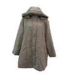  マルティナ・フランカ MARTINA FRANCA 中綿コート L ライトベージュ フード付き ラビットファー フード付き ライナー付き ロング丈 /YS3 ■GY58