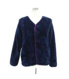 チャンピオン CHAMPION フリースジャケット ノーカラー ミドル丈 M ネイビー 紺 /HO30 ■GY61