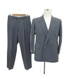 エルメネジルドゼニア Ermenegildo Zegna スーツ セットアップ 上下 テーラードジャケット ミドル丈 ダブルボタン スラックスパンツ ロング丈 グレー /MA10 ■GY61
